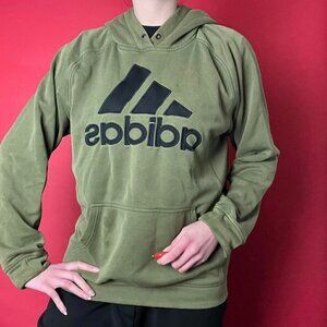 Adidas / Army green hoodie with black branding​​​​​​​​​